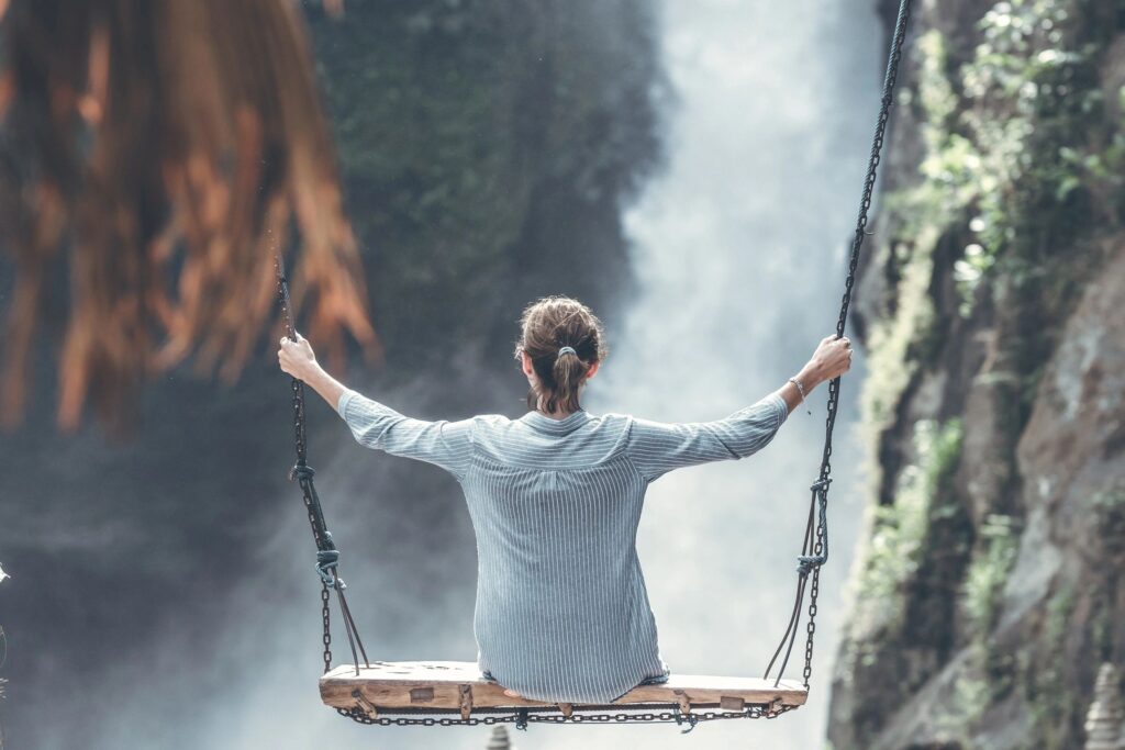 Lady on a swing